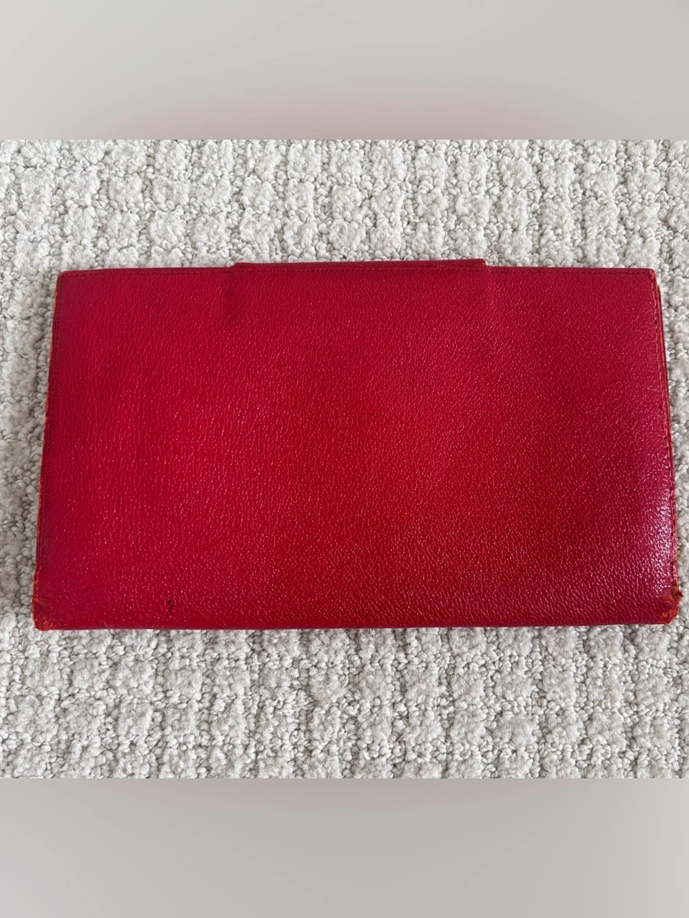 Vintage Genuine Cowhide West Germany Red Leather Bifold Travel Wallet *Rare*